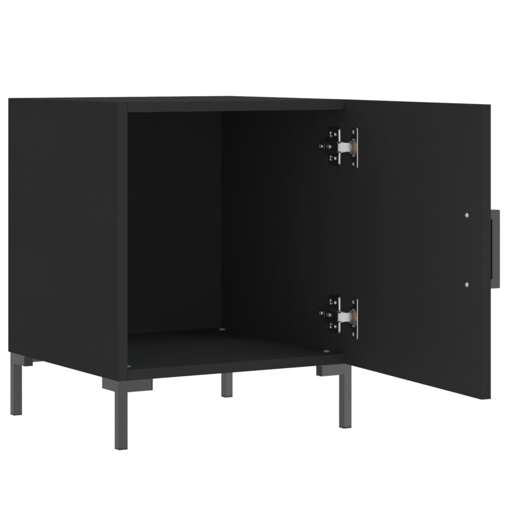 Mesitas De Noche 2 Uds Madera De Ingeniería Negro 40x40x50 Cm_4