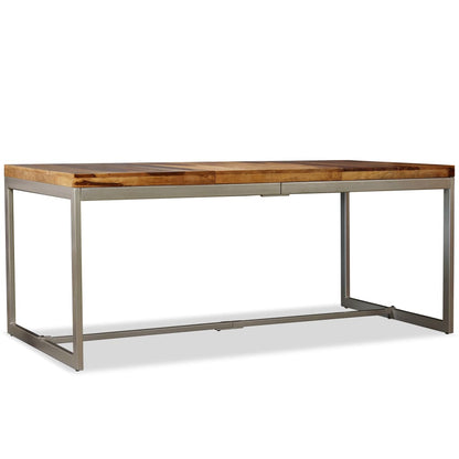 Mesa De Comedor De Madera Maciza De Sheesham Y Acero 180 Cm_2