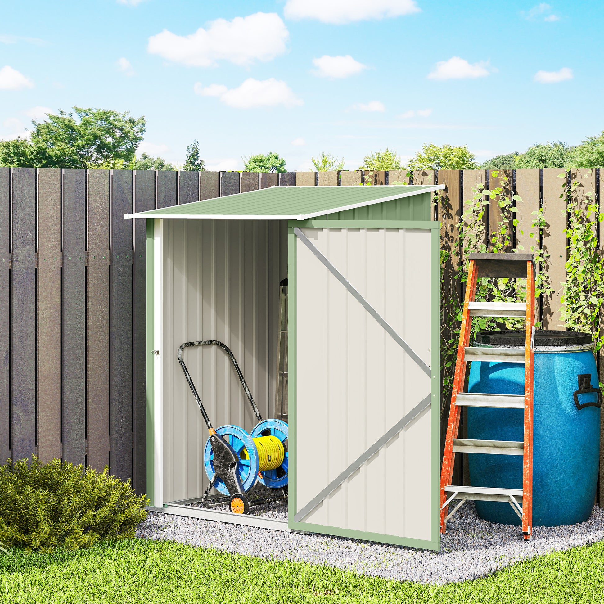 Outsunny Cobertizo De Jardín De Exterior 0,92 M² 100x103x160 Cm Verde Claro_4
