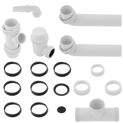 Kit De Sifón De Botella Con Tubos Ajustables De 11/2 Y Toma De Lavavajillas_2