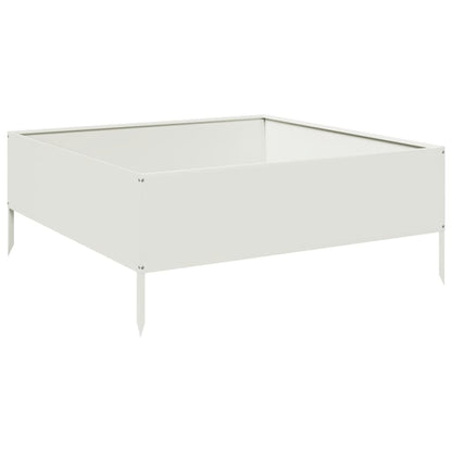 Arriate De Acero Blanco 100x100x25 Cm_5