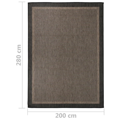 Alfombra De Exterior De Tejido Plano Marrón Oscuro 200x280 Cm_5
