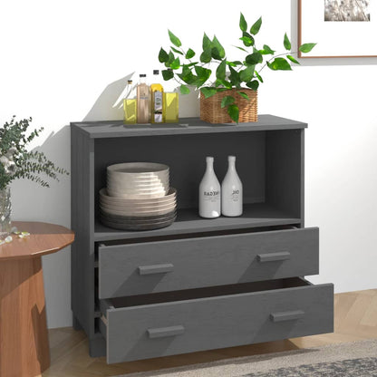 Aparador Hamar Madera Maciza Pino Gris Oscuro 85x35x80 Cm / Vetonek_5