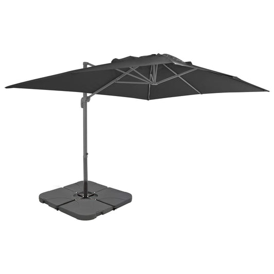 Vidaxl Sombrilla De Jardín Con Base Portátil Gris Antracita_0