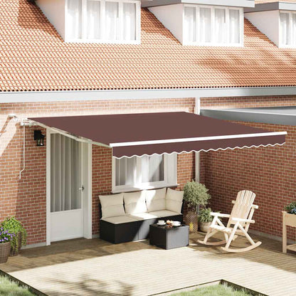 Toldo Retráctil Automático Con Luces Led Marrón 400x300 Cm_1