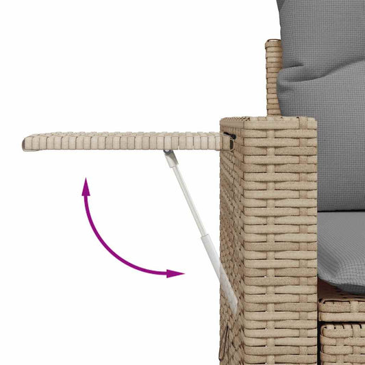 Set De Sofás De Jardín Con Cojines 9 Pzas Ratán Sintético Beige / Vetonek_0