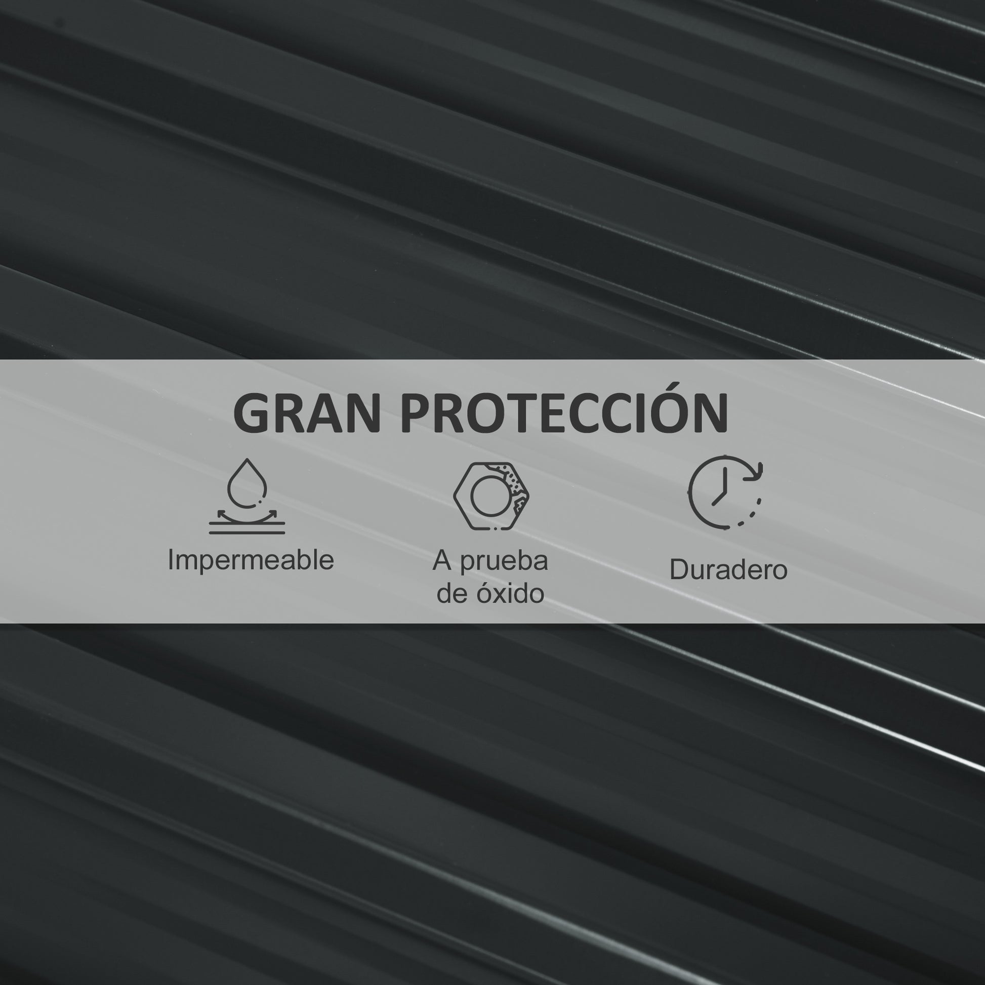 Outsunny Juego De 12 Paneles Para Tejado De Acero Galvanizado 129x45cm Gris_5