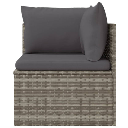Vidaxl Sofá De Esquina De Jardín Con Cojín Ratán Pe Gris 57x57x56 Cm_3