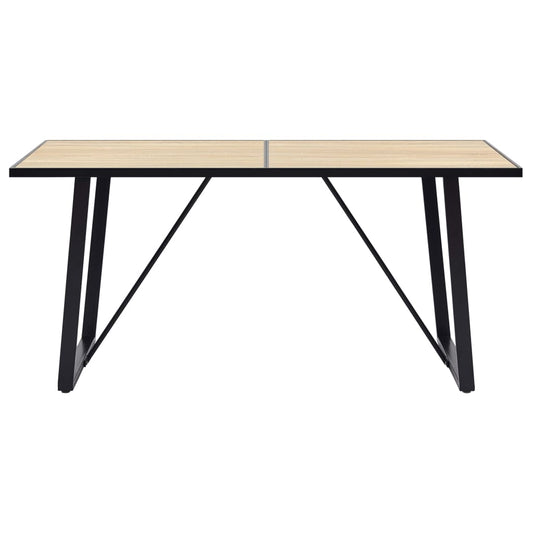 Mesa De Comedor De Mdf Color Roble 160x80x75 Cm_0