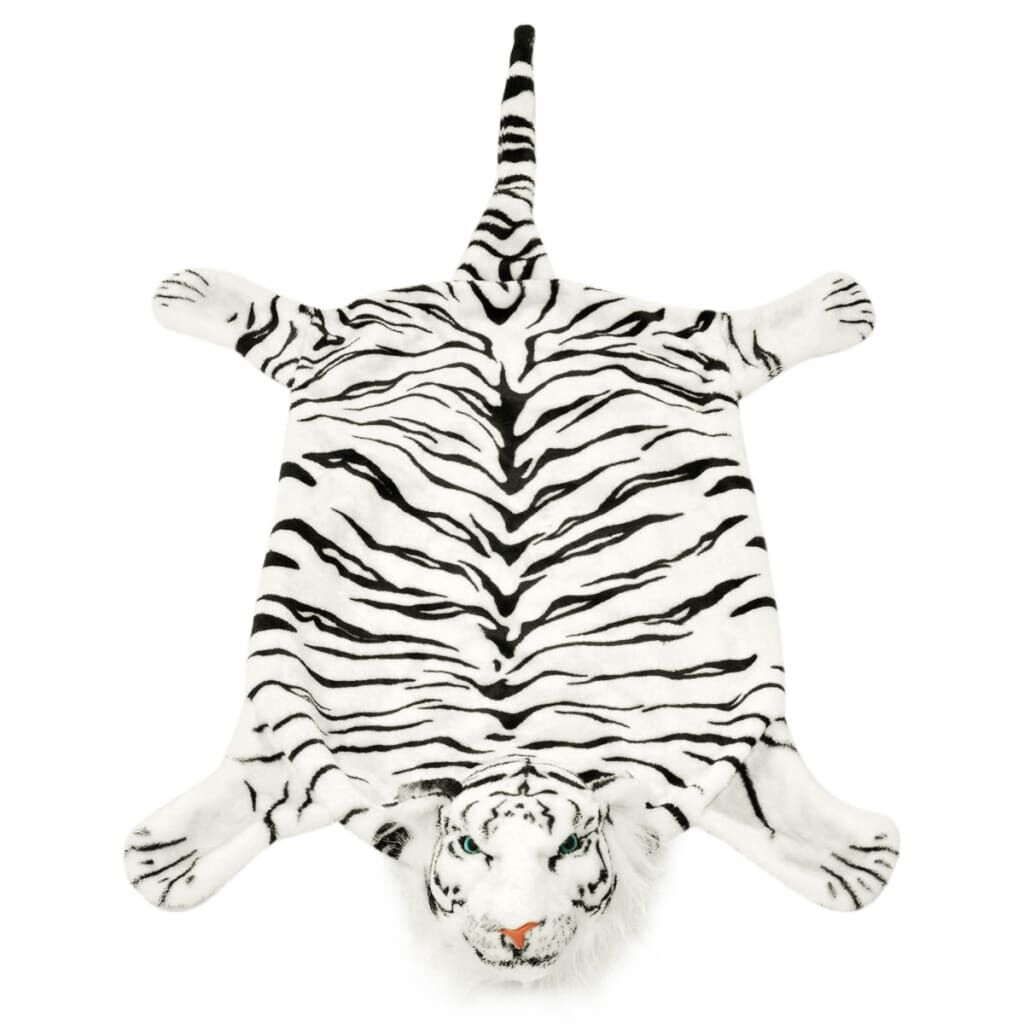 Vidaxl Alfombra Afelpada De Tigre 144 Cm Blanca_1