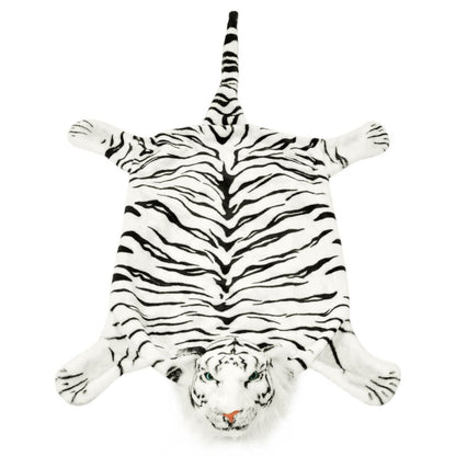 Vidaxl Alfombra Afelpada De Tigre 144 Cm Blanca_1