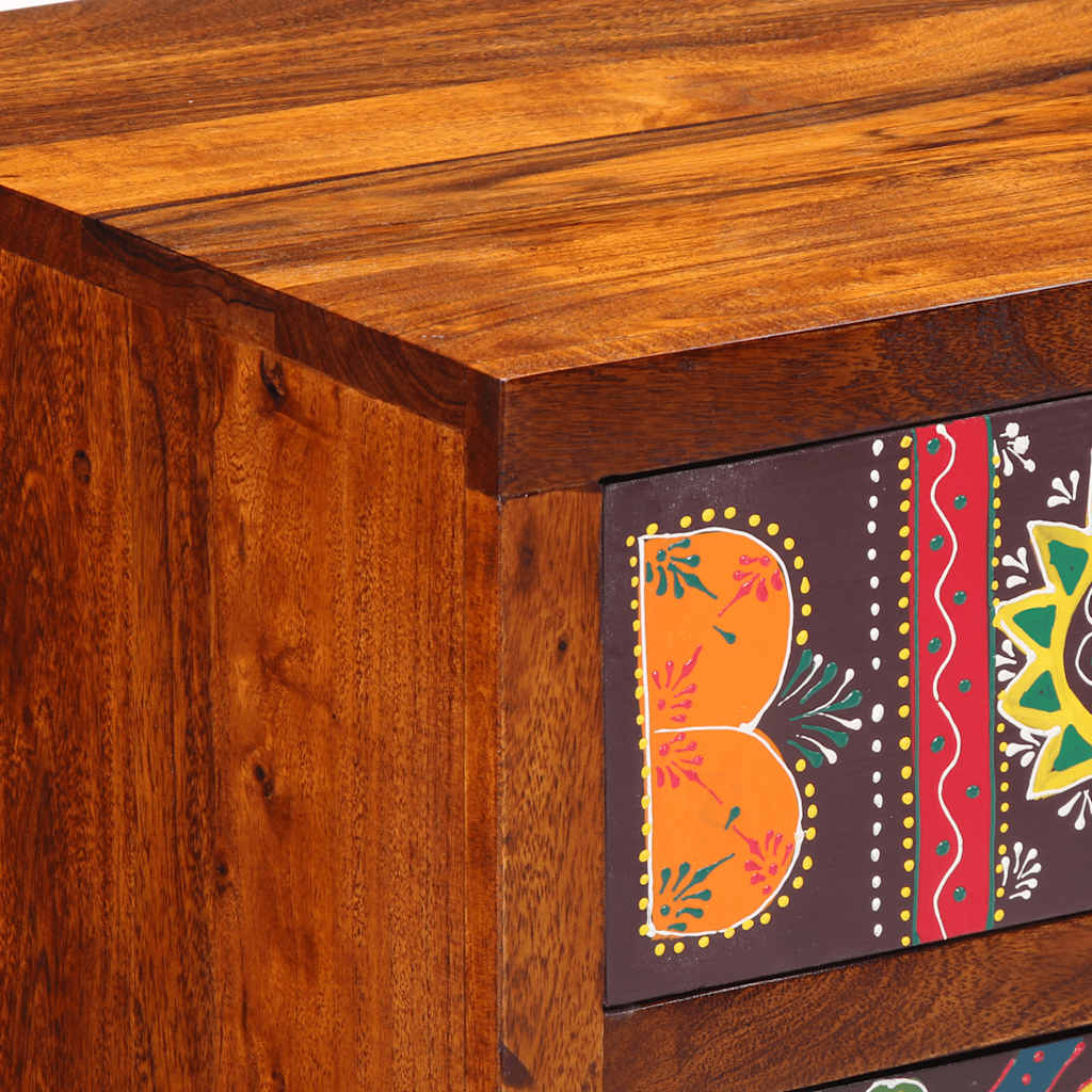 Mesita De Noche 40x40x60 Cm Madera Maciza De Acacia_3