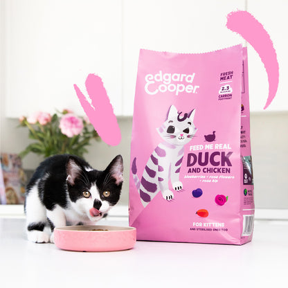 Pienso para gatos Kitten Pato y Pollo frescos Edgard & Cooper 2 Kg
