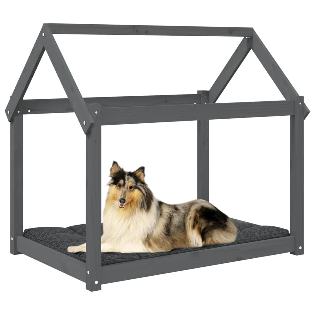 Vidaxl Cama Para Perros Madera Maciza De Pino Gris 101x70x90 Cm_3