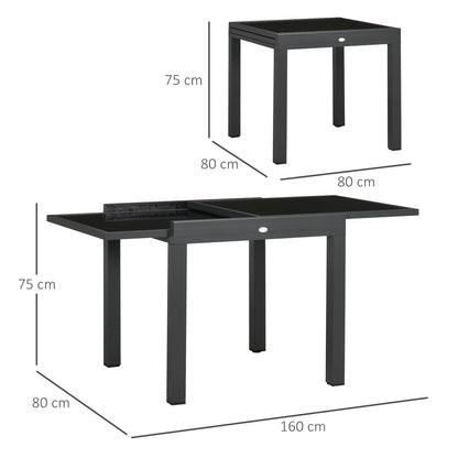 Mesa De Jardín Extensible De Aluminio Outsunny 160x80x75 Cm_2