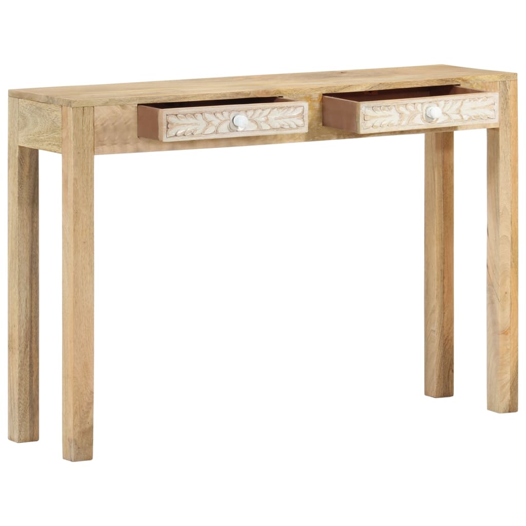 Mesa Consola Madera Maciza De Mango Decolorada 110x30x75 Cm_0