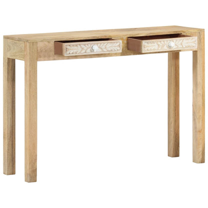 Mesa Consola Madera Maciza De Mango Decolorada 110x30x75 Cm_0
