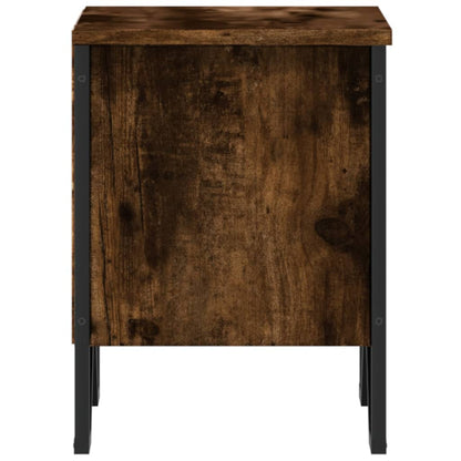 Mesita De Noche Madera De Ingeniería Roble Ahumado 40x30x40 Cm_4