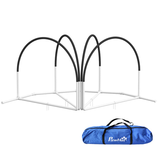 Pawhut Set De Entrenamiento De Agilidad Para Perros De 4 Piezas 89x69x99cm Negro_0