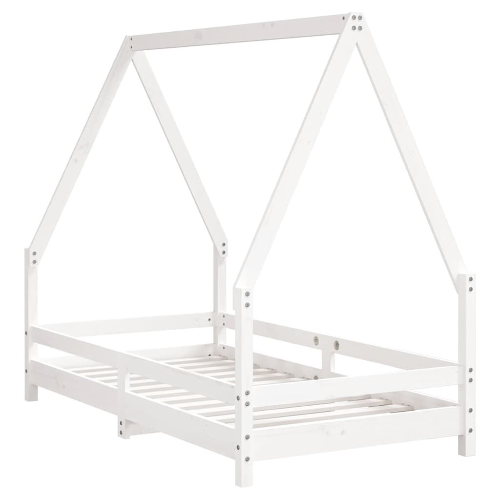 Vidaxl Estructura De Cama Para Niños Madera De Pino Blanco 80x160 Cm_3