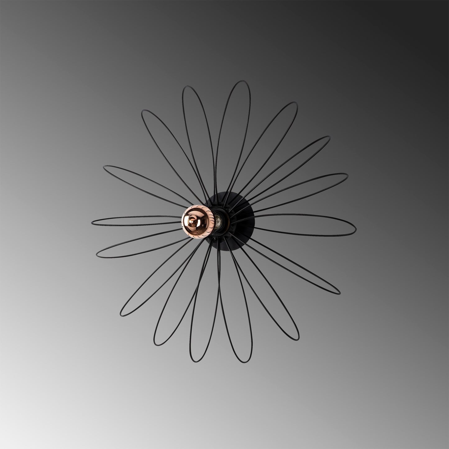 Aplique De Pared, Metal , Negro, 58x12x58, Casquillo E 27 Max 40 W