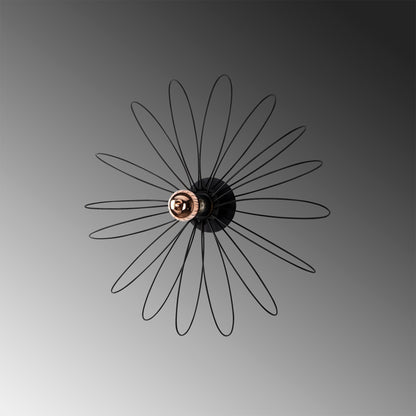 Aplique De Pared, Metal , Negro, 58x12x58, Casquillo E 27 Max 40 W