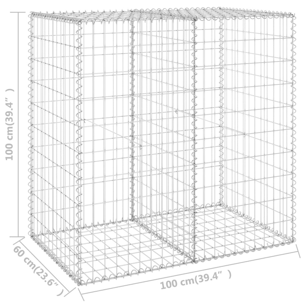 Muro De Gaviones Con Cubiertas Acero Galvanizado 100x60x100 Cm / Vetonek_0