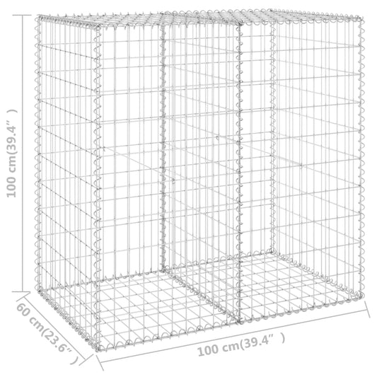 Muro De Gaviones Con Cubiertas Acero Galvanizado 100x60x100 Cm / Vetonek_0