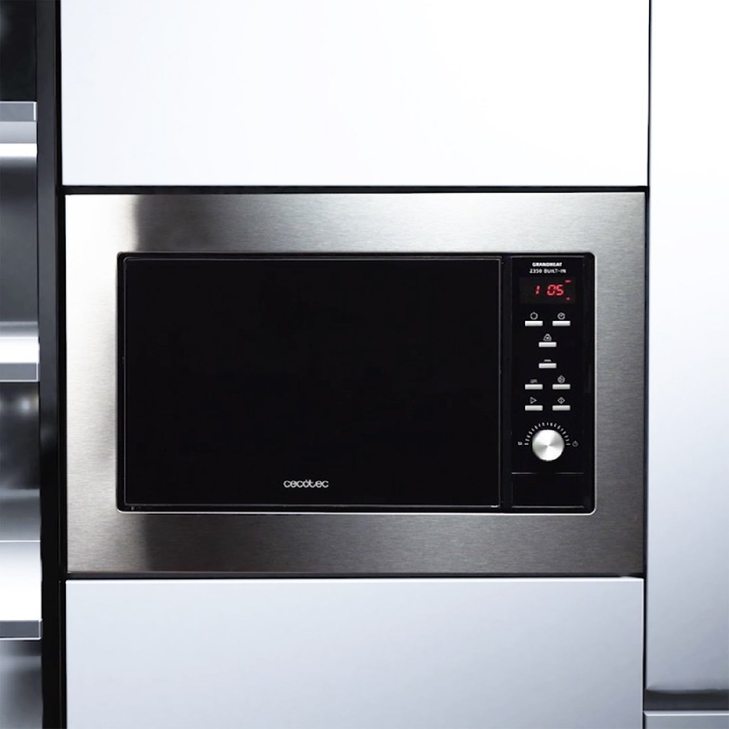 Microondas Encastrable Digital Grandheat 2350 Built-in Steelblack. 900w, Integrable, 23 Litros, Grill, 9 Funciones Preconfiguradas, Quick Start, Tem_1