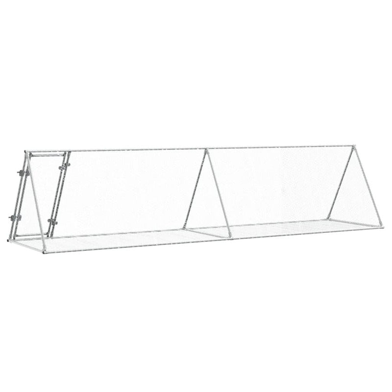 Vidaxl Conejera Acero Galvanizado Plateado 400x105x91 Cm_5