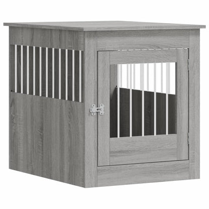 Jaula Para Perros Madera Ingeniería Gris Sonoma 64,5x80x71 Cm_0