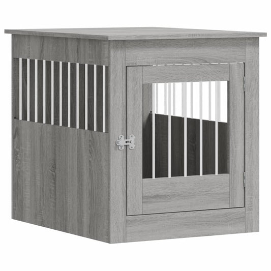 Jaula Para Perros Madera Ingeniería Gris Sonoma 64,5x80x71 Cm_0