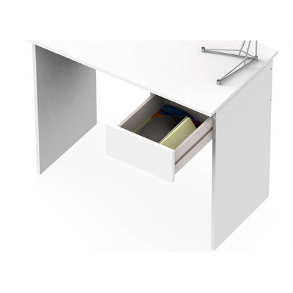 Escritorio, Mesa De Ordenador 75x90x50cm, 1 Cajón, Oficina, Habitación Juvenil, Desk, Briebe, Nova, Blanco