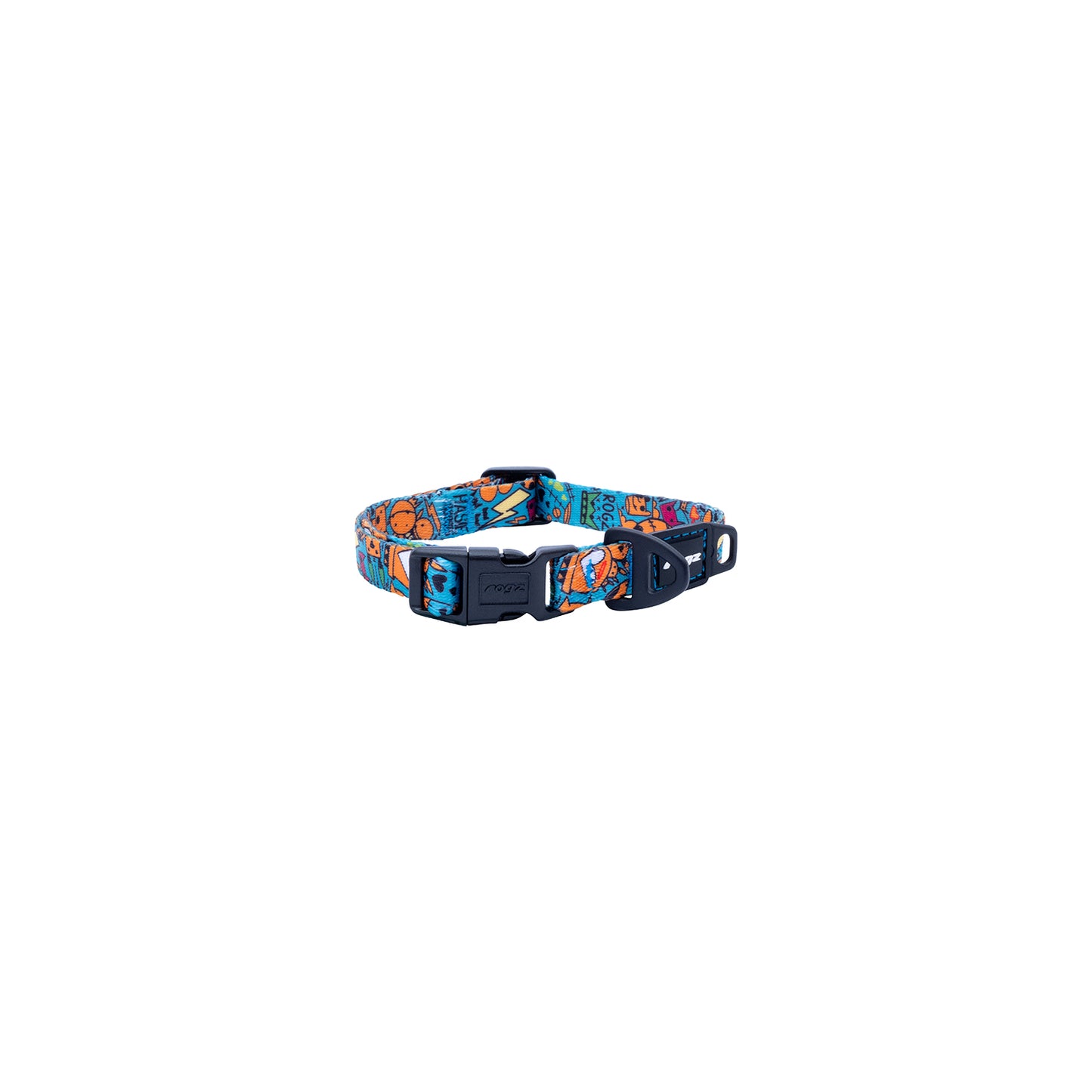 Collar Para Perro, Modelo Fusion De Rogz, Estampado Graffiti Azules. Talla M (12-22kg)_0