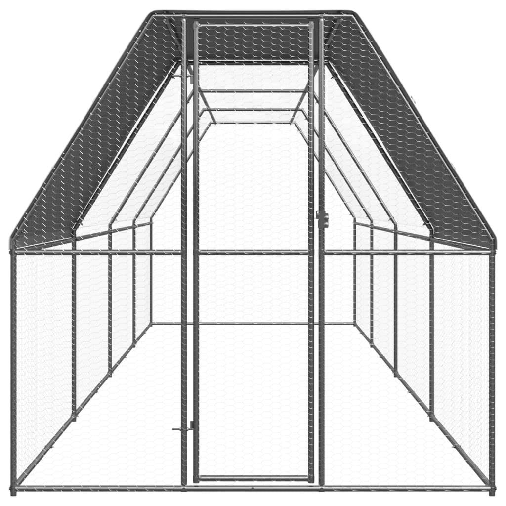 Vidaxl Jaula Gallinero De Exterior De Acero Galvanizado 2x8x2 M_1