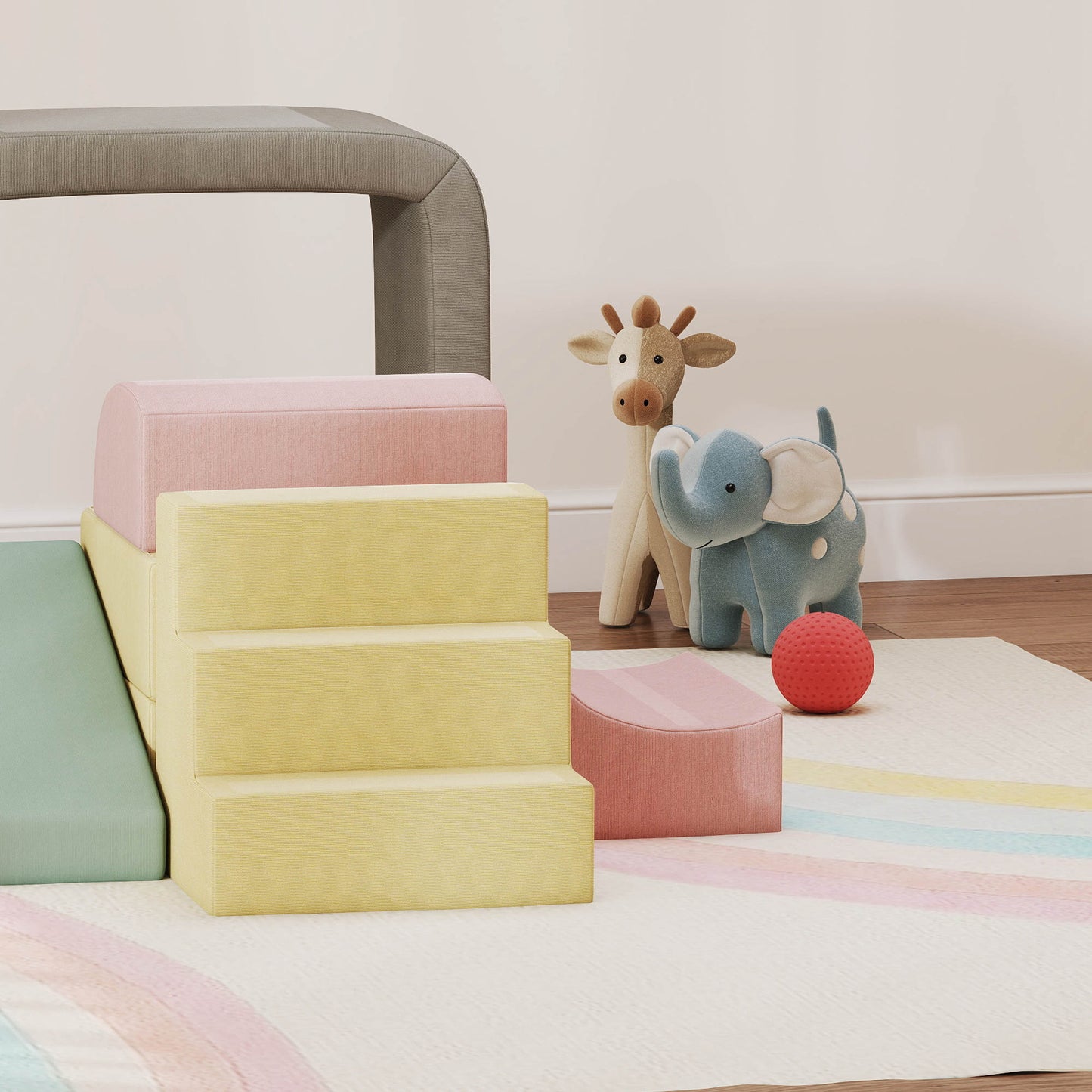 Aiyaplay Juego De 7 Bloques De Espuma Para Niños Fundas Lavables Multicolor_3