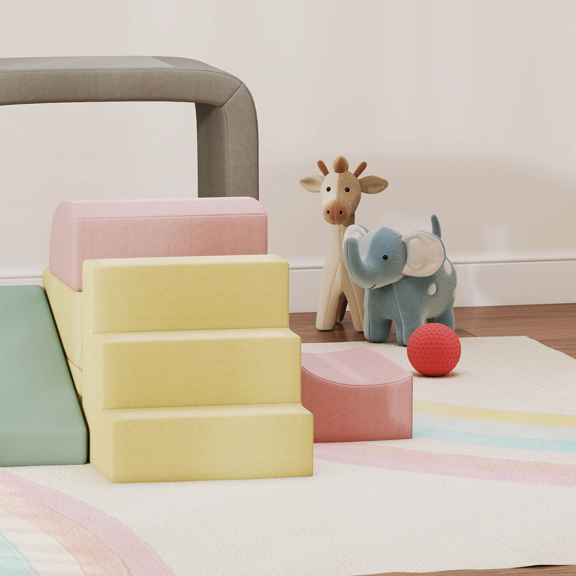 Aiyaplay Juego De 7 Bloques De Espuma Para Niños Fundas Lavables Multicolor_3