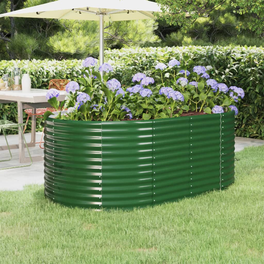 Jardinera Arriate Acero Galvanizado Verde 175x100x68 Cm_1