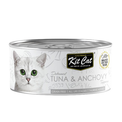 Kit Cat Lata Toppers - Atún & Anchoas 80 g Comida húmeda para gatos