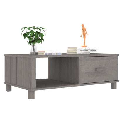 Mesa De Centro Hamar Madera Maciza Pino Gris Claro 100x55x35 Cm_2