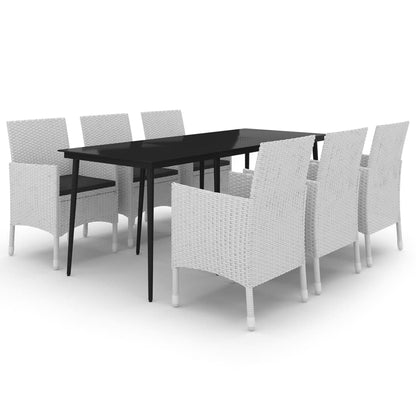 Vidaxl Set Comedor De Jardín 7 Pzas Y Cojines Ratán Sintético Y Vidrio_0