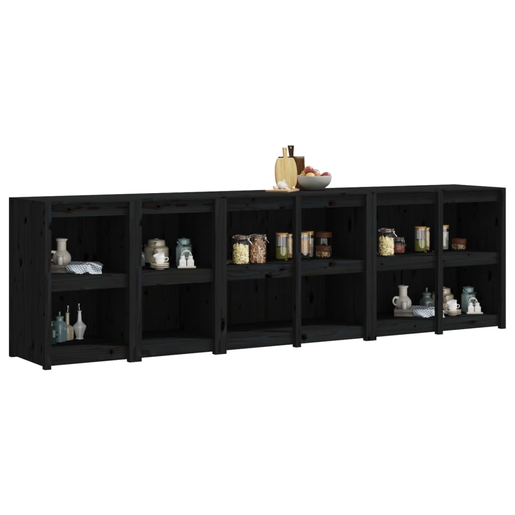 Muebles De Cocina De Exterior 4 Pzas Madera Maciza Pino Negro_2