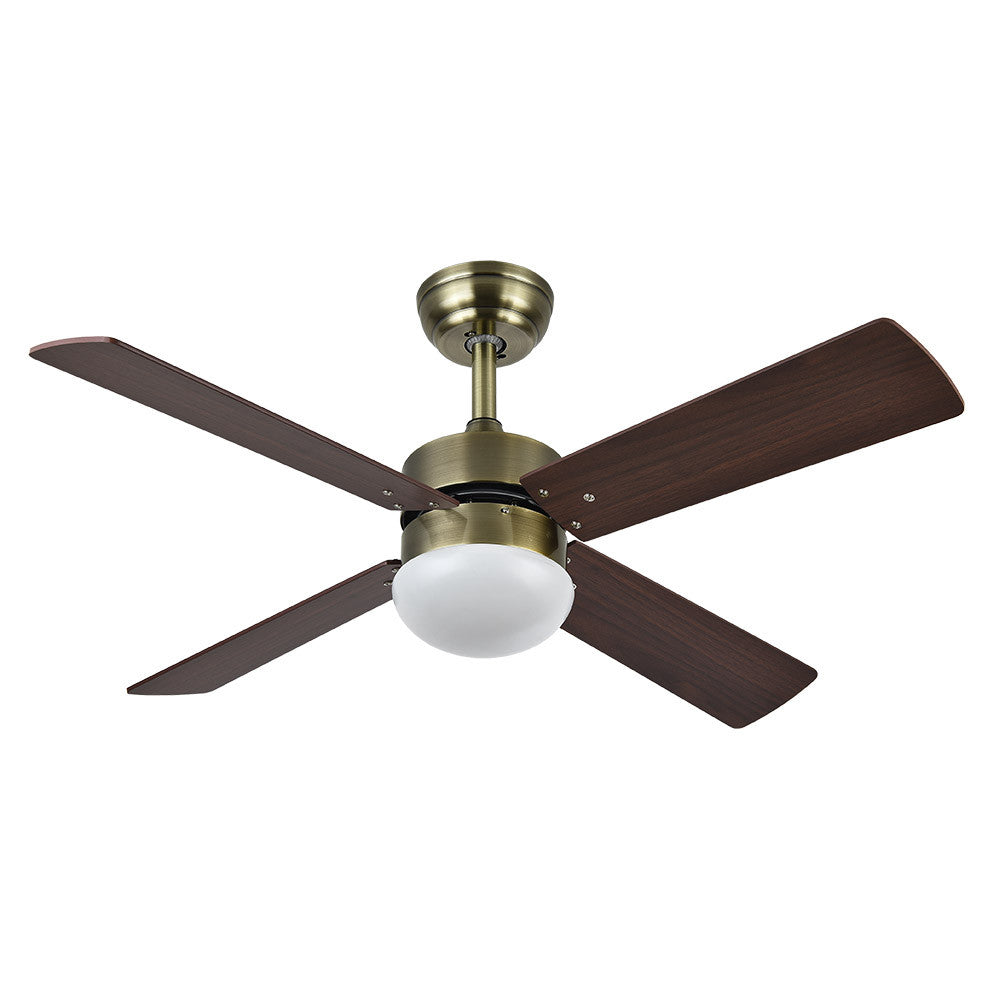 Ventilador Dc Sofia 2xe27 Cuero 4 Aspas Rev.cerezo/nogal 40x107d C/remoto Temporizador_1