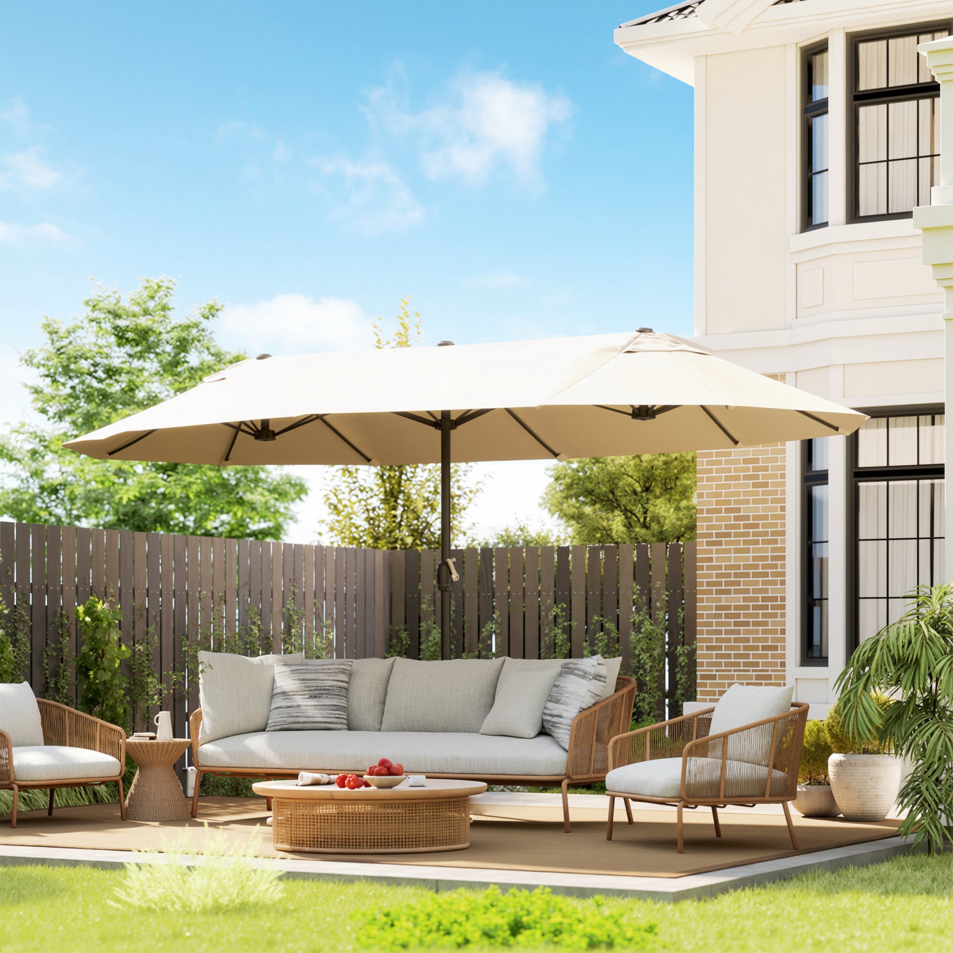 Outsunny Sombrilla Parasol Doble Para Jardín 4_1