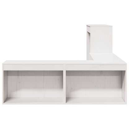 Mueble Con Escritorio Madera Maciza Pino Blanco 232x122x75 Cm_3