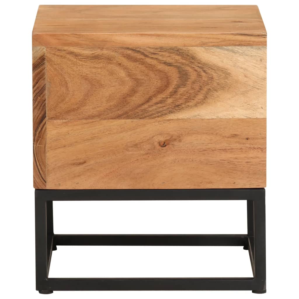 Mesa Auxiliar De Madera Maciza De Acacia 30x30x33 Cm_0