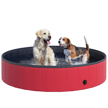 Pawhut Bañera Piscina Plegable De Mascota Perro Baño Portátil Animal Ø140cm_0