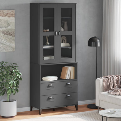 Aparador Alto Viken Madera De Pino Gris Antracita 80x40x200 Cm / Vetonek_2