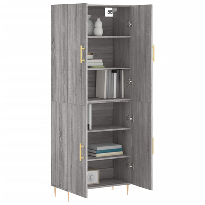 Aparador Alto Madera Contrachapada Gris Sonoma 69,5x34x180 Cm_2