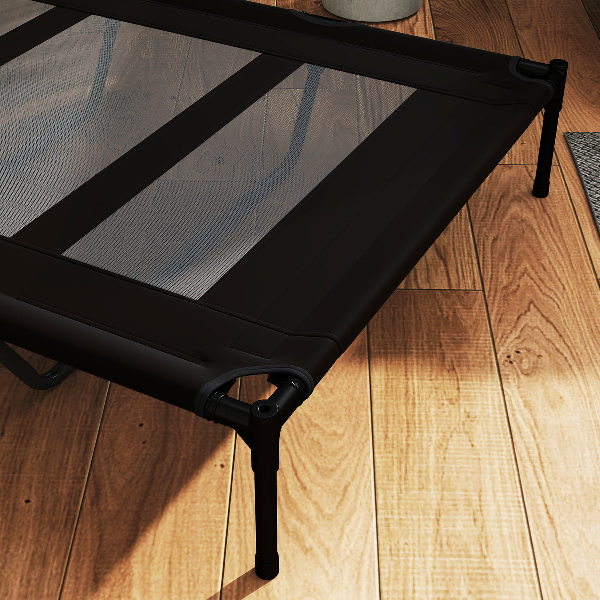 Pawhut Cama Elevada Para Perros Grandes Con Bolsa De Tela Oxford Negro_3